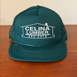 Vintage Trucker lumberjack Hat Celina Lumber green mesh SnapBack NWOT